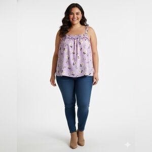 Derek Heart Pink Floral Tank Top